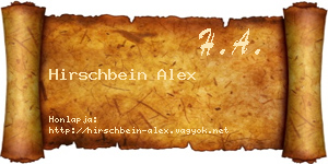 Hirschbein Alex névjegykártya